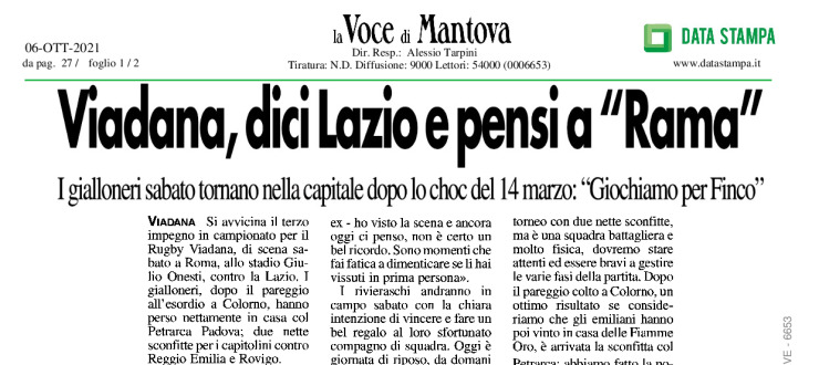 Viadana, dici Lazio e pensi a Rama