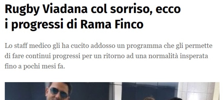 Rugby Viadana col sorriso, ecco i progressi di Rama Finco