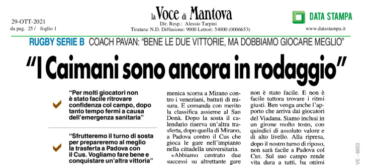 "I Caimani sono ancora in rodaggio"