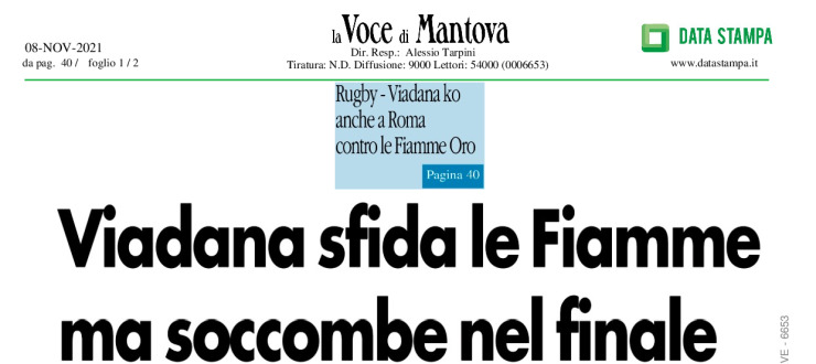 Viadana sfida le Fiamme ma soccombe nel finale 