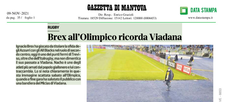 Brex all'Olimpico ricorda Viadana