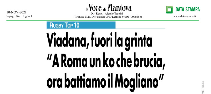 Viadana, fuori la grinta. "A Roma un ko che brucia, ora battiamo il Mogliano"