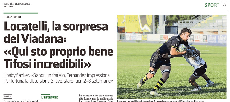 Locatelli, la sorpresa del Viadana: <<Qui sto proprio bene. Tifosi incredibili>>