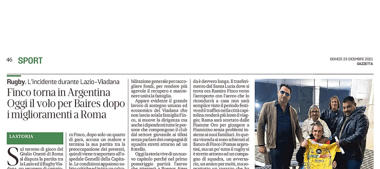 Fianco torna in Argentina. Oggi il volo per Baires dopo i miglioramenti a Roma