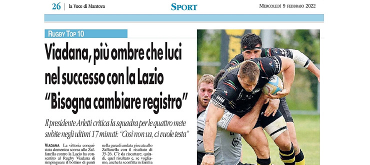 Viadana, più ombre che luci nel successo con la Lazio. "Bisogna cambiare registro"