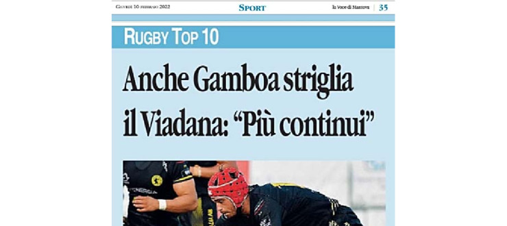 Anche Gamboa striglia il Viadana: "Più continui"