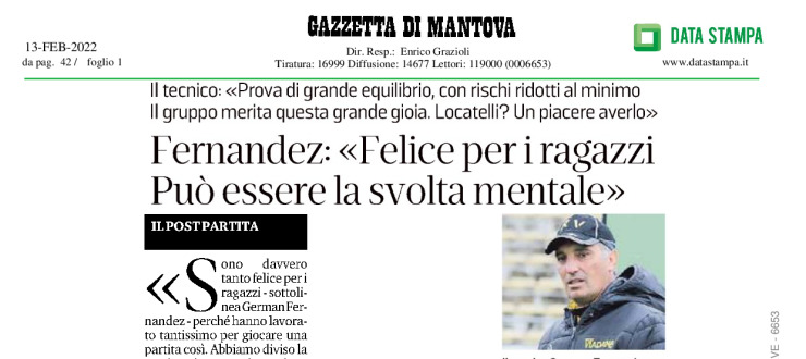Fernandez:<<Felice per i ragazzi. Può essere la svolta mentale>>