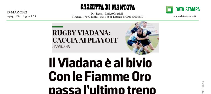 Il Viadana è al bivio. Con le Fiamme passa l'ultimo treno diretto ai playoff