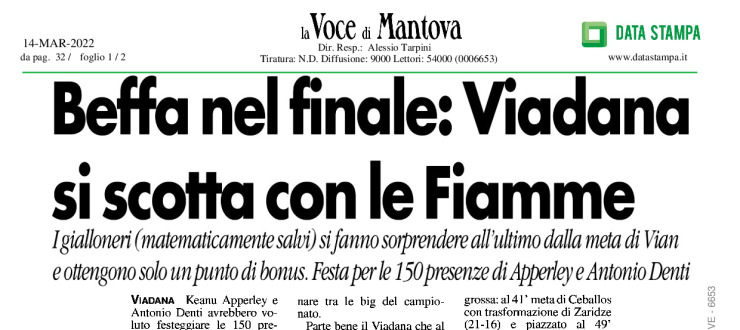 Beffa nel finale: Viadana si sotta con le Fiamme