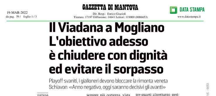 Il Viadana a Mogliano. L'obbiettivo adesso è chiudere con dignità ed evitare il sorpasso