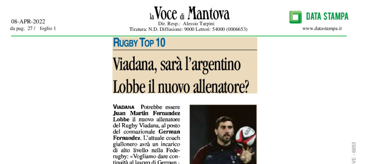 Viadana, sarà l'argentino Lobbe il nuovo allenatore?