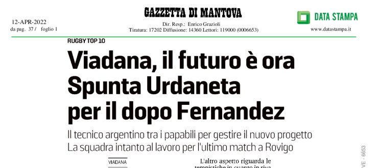 Viadana, il futuro è ora. Spunta Urdaneta per il dopo Fernandez