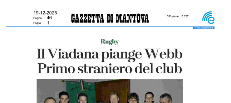 Il Viadana piange Webb. Primo straniero del club