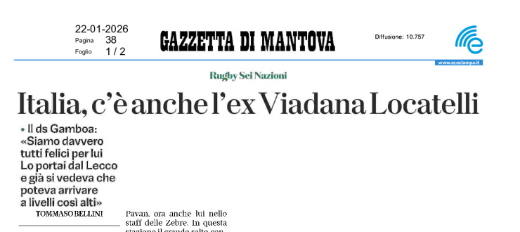 Italia, c'è anche l'ex Viadana Locatelli