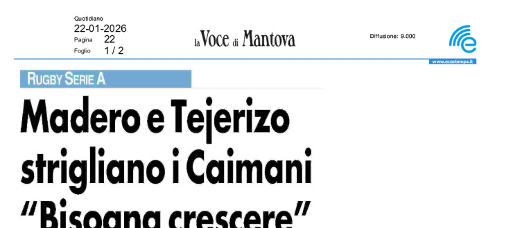 Madero e Tejerizo strigliano i Caimani. "Bisogna crescere"