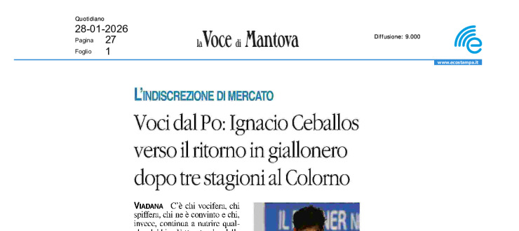 Voci dal Po: Ignacio Ceballos verso il ritorno in giallonero dopo tre stagioni al Colorno
