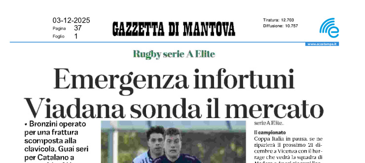 Emergenza infortuni. Viadana sonda il mercato