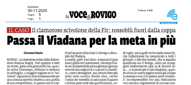 Passa il Viadana per la meta in più