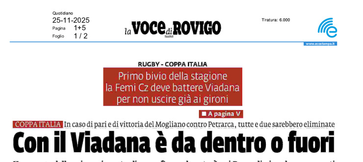 Con il Viadana è da dentro o fuori