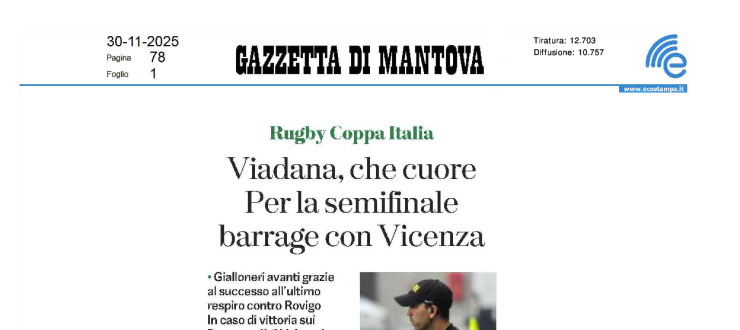 Viadana, che cuore. Per la semifinale barrage con Vicenza