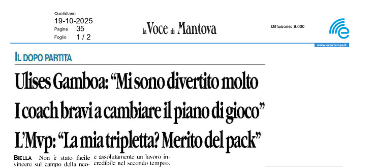 Ulises Gamboa: "Mi sono divertito molto. I coach bravi a cambiare piano di gioco". L'Mvp: "La mia tripletta? Merito del pack"