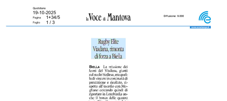 Viadana, rimonta di forza a Biella. Capitan Jannelli grande trascinatore
