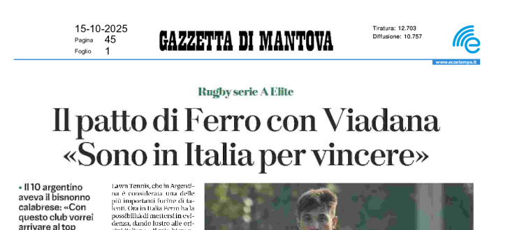 Il patto di Ferro con Viadana: "Sono in Italia per vincere"
