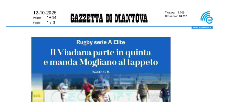 Il Viadana parte in quinta e manda Mogliano al tappeto