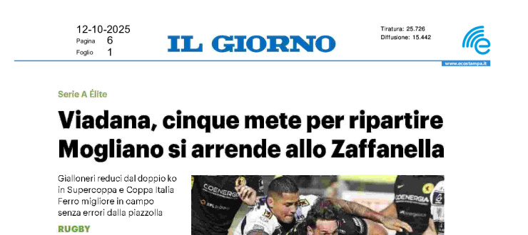 Viadana, cinque mete per ripartire. Mogliano si arrende allo Zaffanella