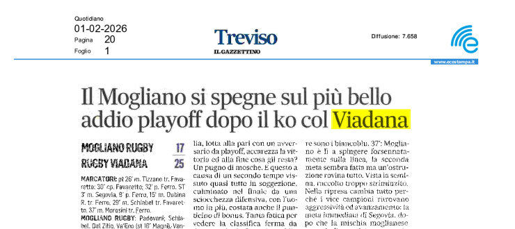 Il Mogliano si spegne sul più bello, addio playoff dopo il ko col Viadana