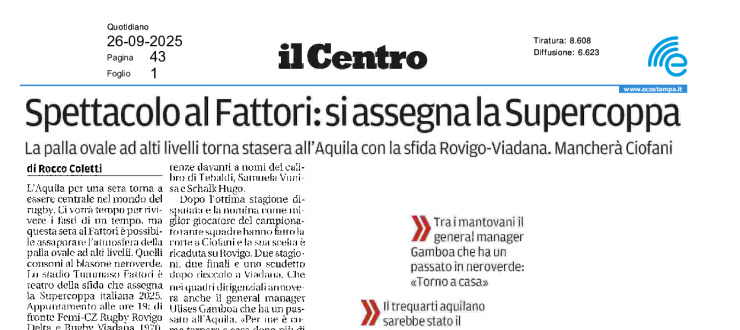 Spettacolo al fattori: si assegna la Supercoppa