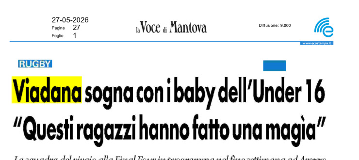 Viadana sogna con i baby dell'Under 16. "Questi ragazzi hanno fatto una magia"