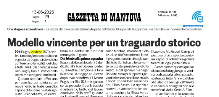 Modello vincente per un traguardo storico