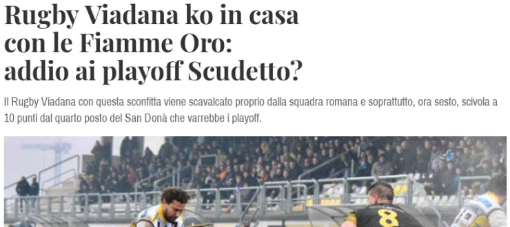 Rugby Viadana ko in casa con le Fiamme Oro: addio ai playoff scudetto?