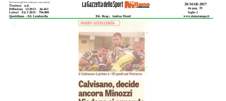 Calvisano, decide ancora Minozzi. Viadana si arrende