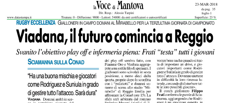 Viadana, il futuro comincia a Reggio