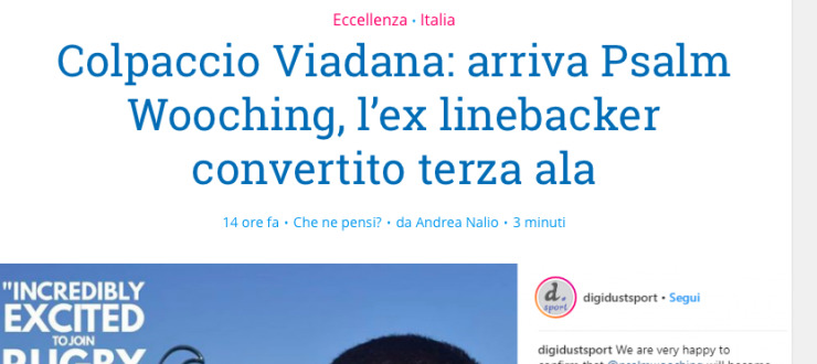Colpaccio Viadana: arriva Psalm Wooching, l’ex linebacker convertito terza ala