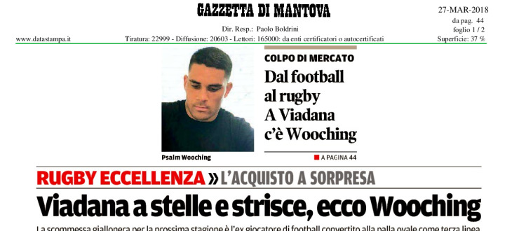 Viadana a stelle e strisce, ecco Wooching