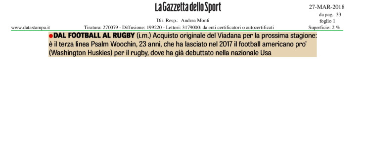 Dal football al rugby