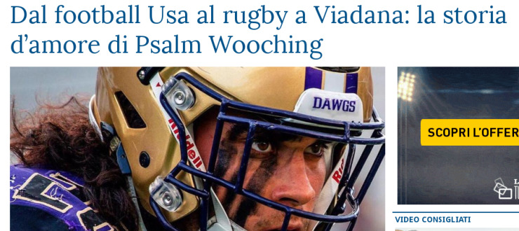 Dal football Usa al rugby a Viadana: la storia d’amore di Psalm Wooching