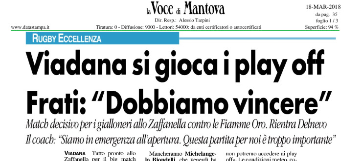 Viadana si gioca i play off