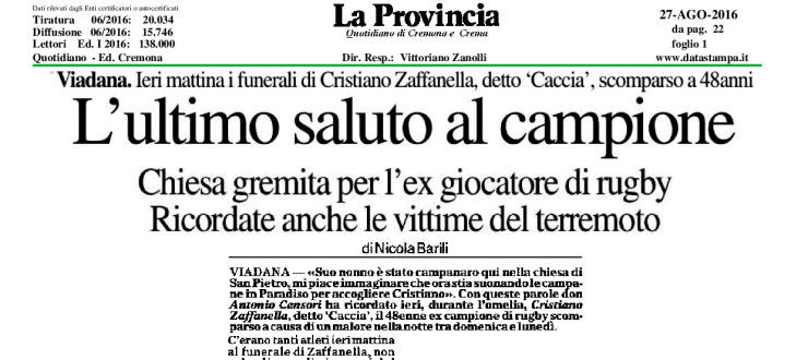 L'ultimo saluto al campione