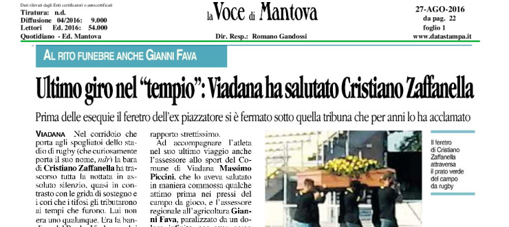 Ultimo giro nel "tempio": Viadana ha salutato Cristiano Zaffanella