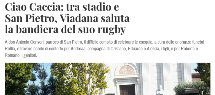Ciao Caccia: tra stadio e San Pietro, Viadana saluta la bandiera del suo rugby