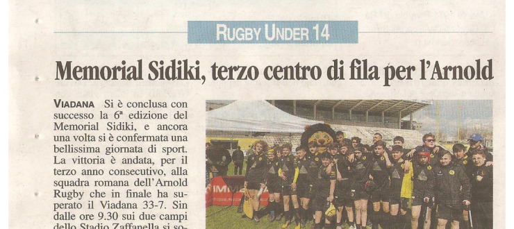 Memorial Sidiki, terzo centro di fila per l'Arnold