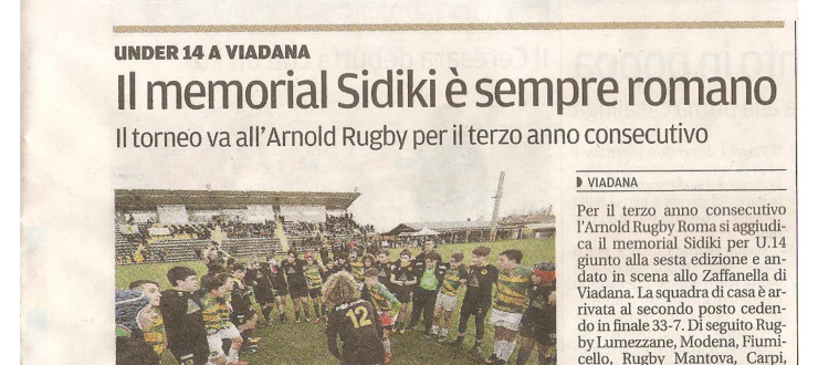 Il memorial Sidiki è sempre romano