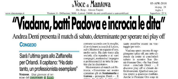 "Viadana, batti Padova e incrocia le dita"
