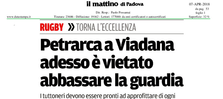 Petrarca a Viadana adesso è vietato abbassare la guardia