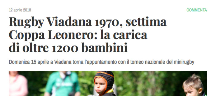 Rugby Viadana 1970, settima Coppa Leonero: la carica  di oltre 1200 bambini