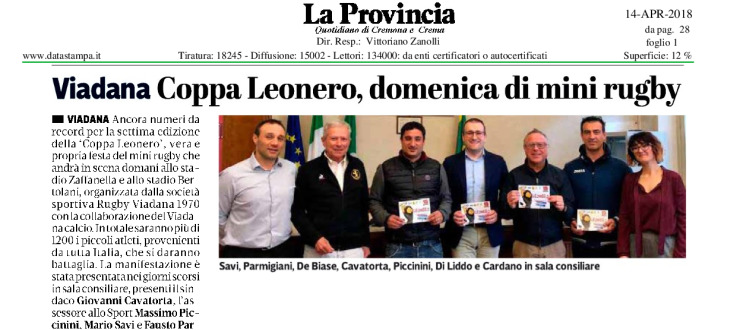 Viadana Coppa Leonero, domenica di mini rugby